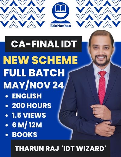 CA Final Indirect Tax Classes May/Nov 2024 (FULL BATCH) (Paper 5)